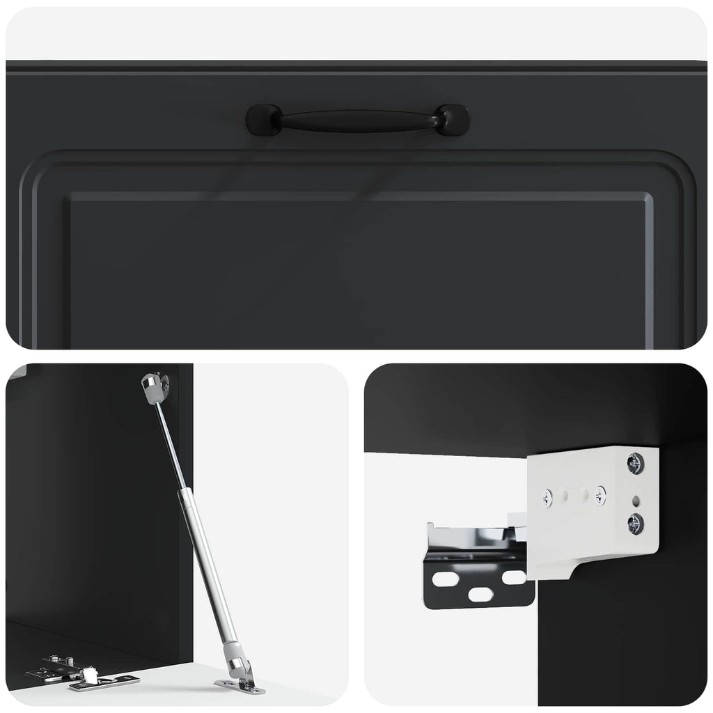 vidaXL Szafka RTV montowana na ścianie Czarny 98 x 31 x 30 cm