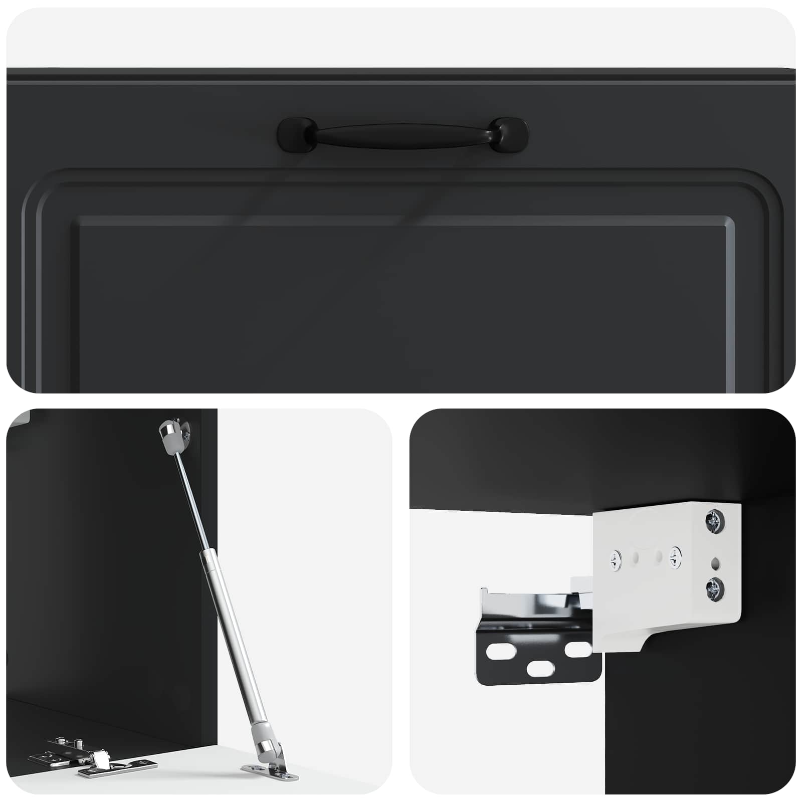 vidaXL Szafka RTV montowana na ścianie Czarny 98 x 31 x 30 cm