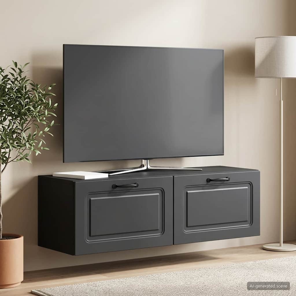 vidaXL Szafka RTV montowana na ścianie Czarny 98 x 31 x 30 cm