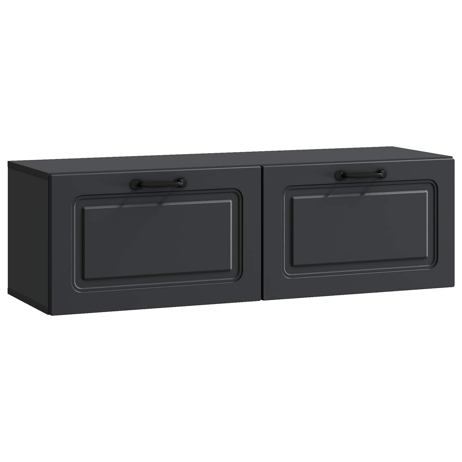 vidaXL Szafka RTV montowana na ścianie Czarny 98 x 31 x 30 cm