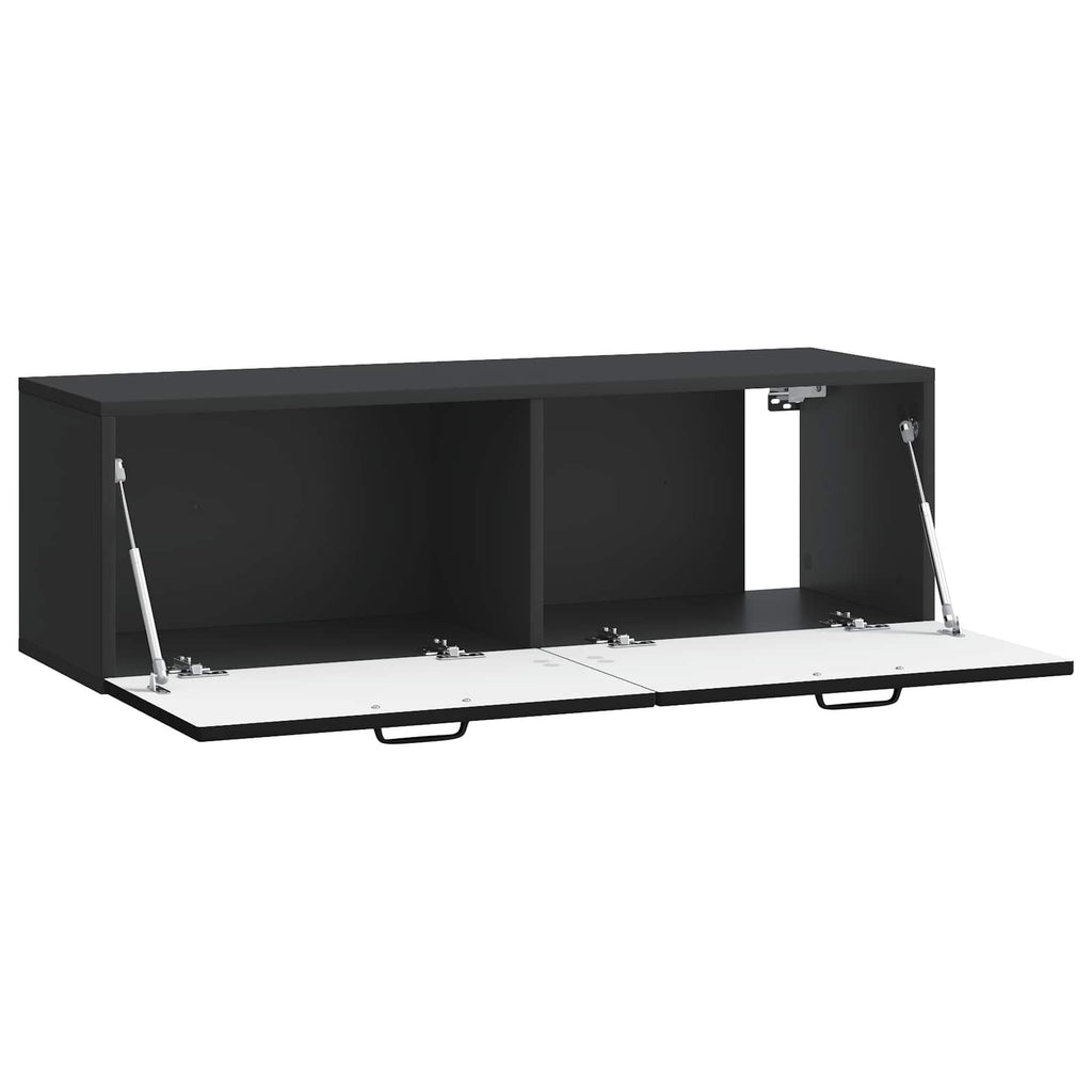 vidaXL Szafka RTV montowana na ścianie Czarny 98 x 31 x 30 cm