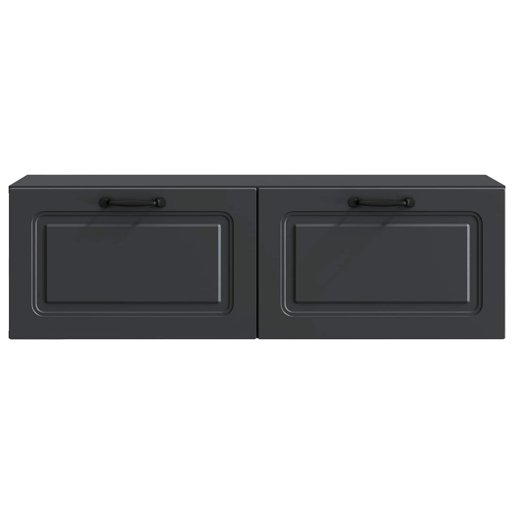 vidaXL Szafka RTV montowana na ścianie Czarny 98 x 31 x 30 cm