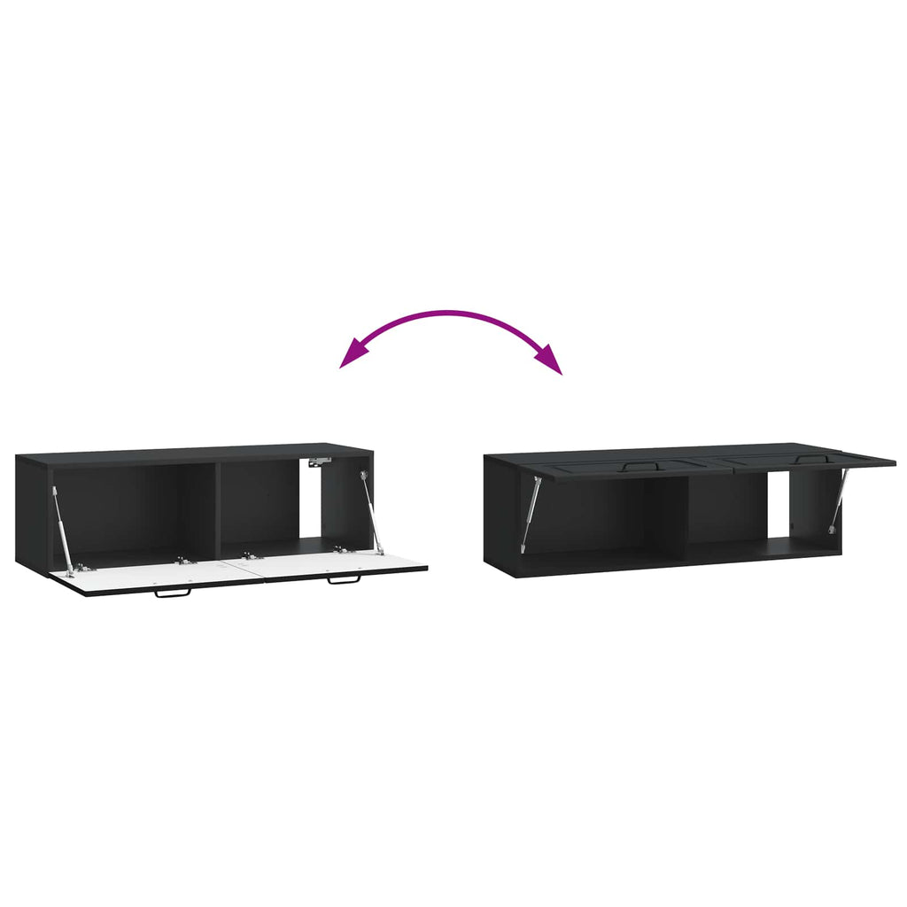 vidaXL Szafka RTV montowana na ścianie Czarny 98 x 31 x 30 cm