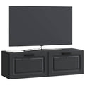 vidaXL Szafka RTV montowana na ścianie Czarny 98 x 31 x 30 cm