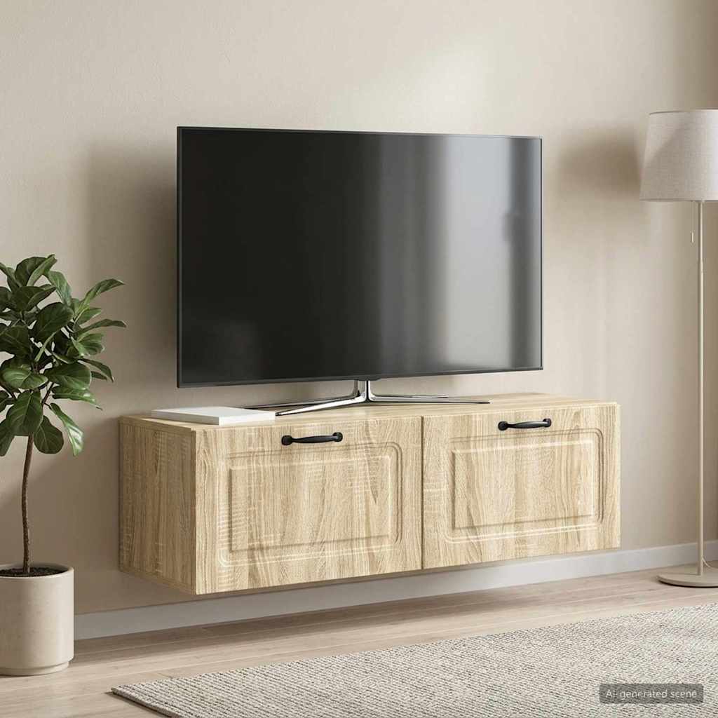 vidaXL Szafka RTV montowana na ścianie dąb Sonoma 98 x 31 x 30 cm
