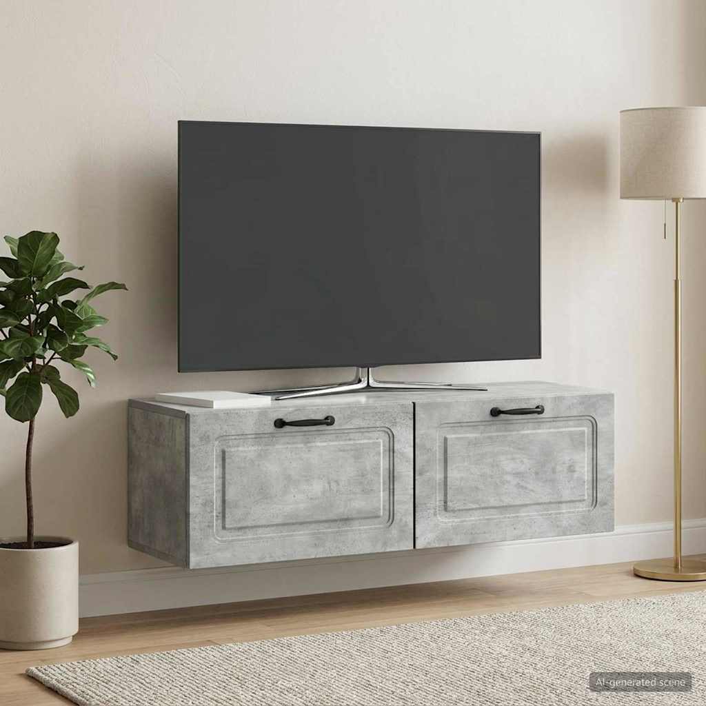 vidaXL Szafka RTV montowana na ścianie Betonowy szary 98 x 31 x 30 cm