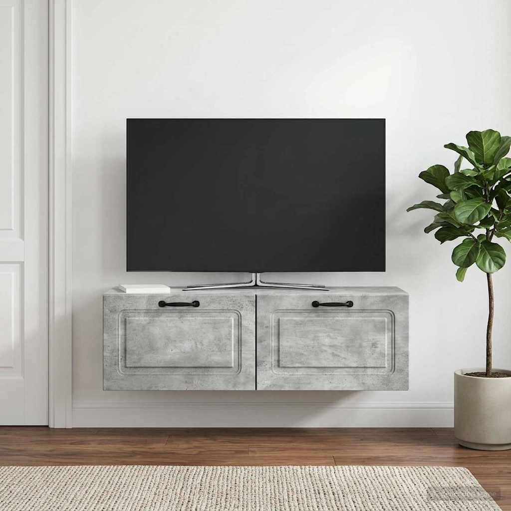 vidaXL Szafka RTV montowana na ścianie Betonowy szary 98 x 31 x 30 cm