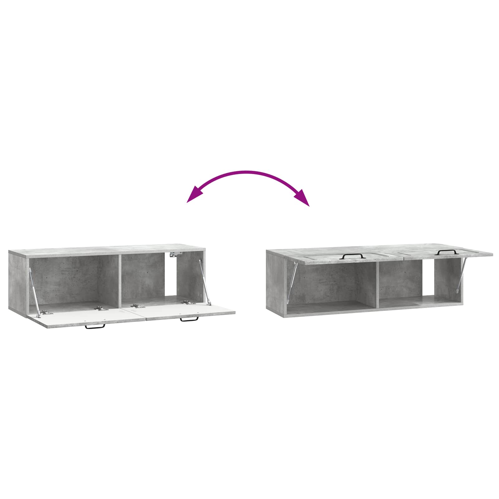 vidaXL Szafka RTV montowana na ścianie Betonowy szary 98 x 31 x 30 cm