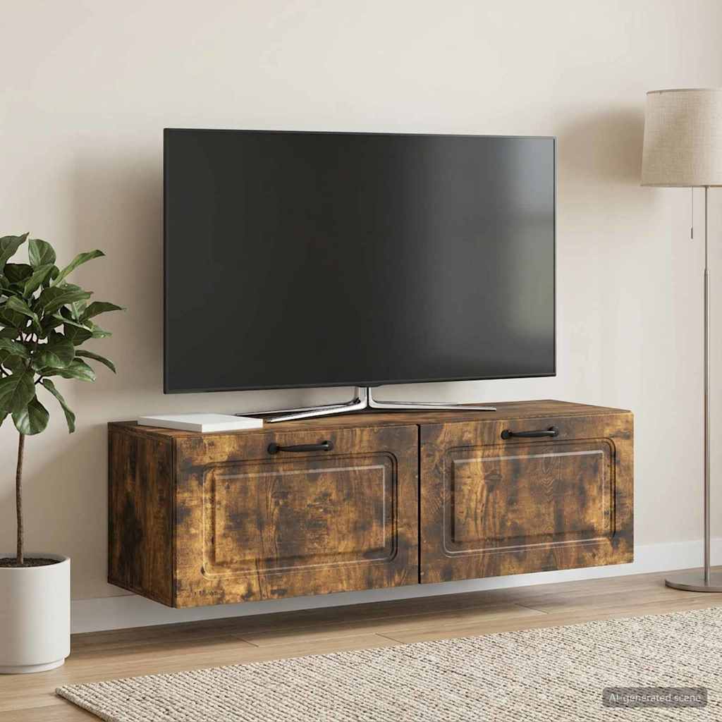 vidaXL Szafka RTV montowana na ścianie Dąb wędzony 98 x 31 x 30 cm