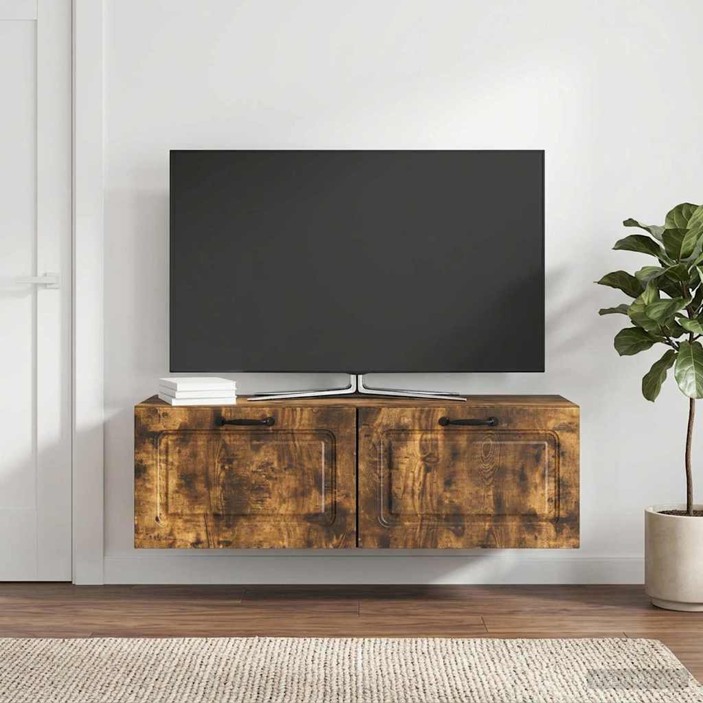 vidaXL Szafka RTV montowana na ścianie Dąb wędzony 98 x 31 x 30 cm