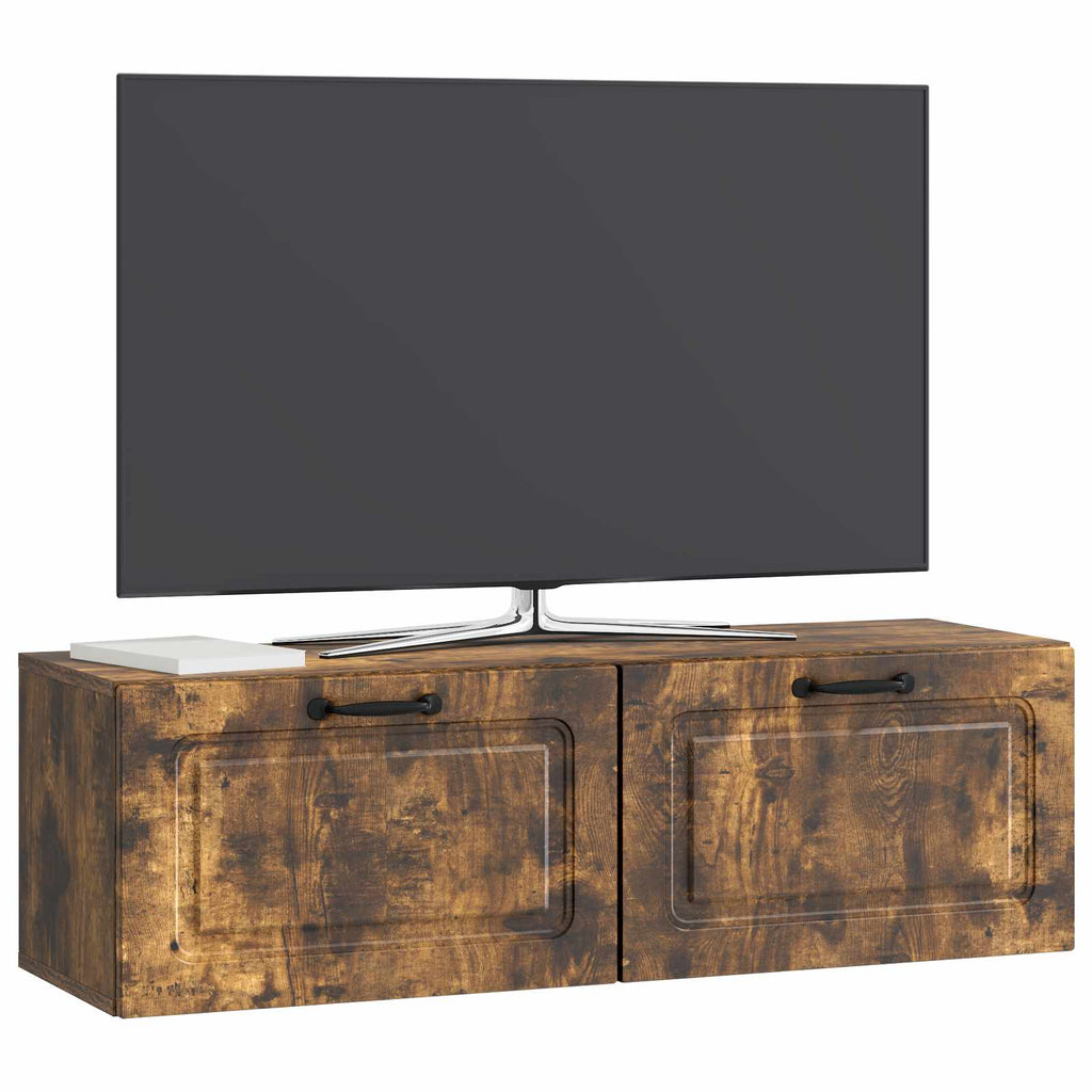 vidaXL Szafka RTV montowana na ścianie Dąb wędzony 98 x 31 x 30 cm
