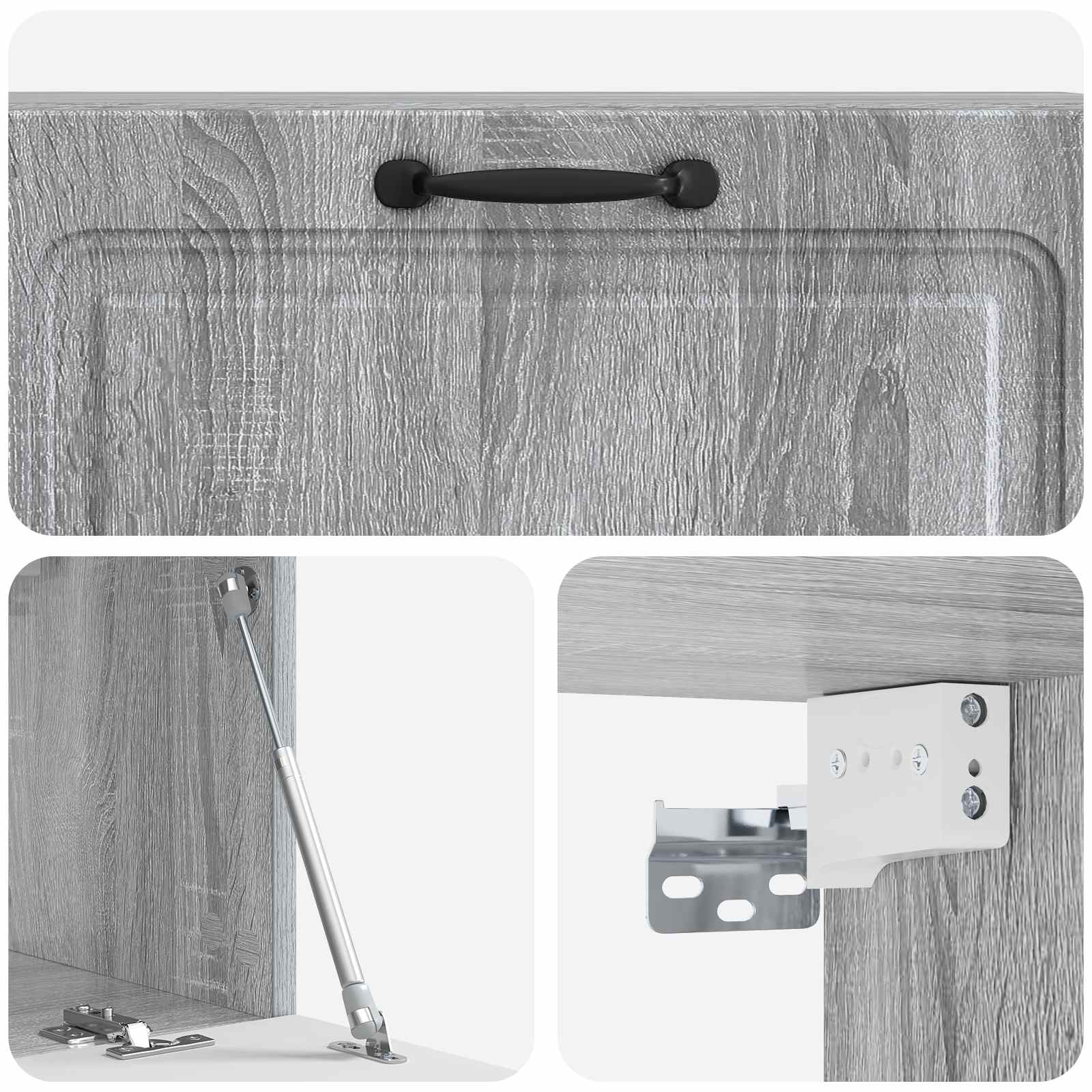 vidaXL Szafka RTV montowana na ścianie Szary Sonoma 98 x 31 x 30 cm