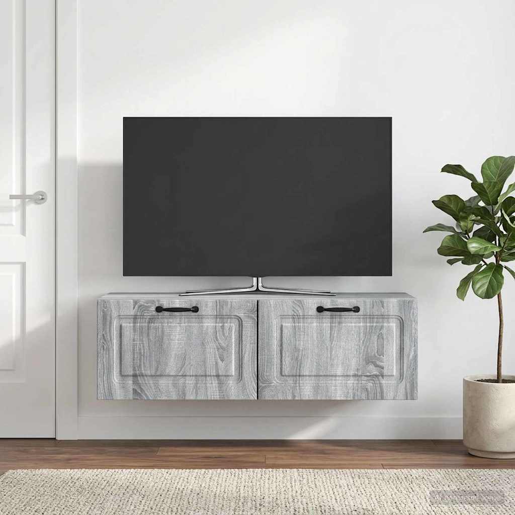 vidaXL Szafka RTV montowana na ścianie Szary Sonoma 98 x 31 x 30 cm