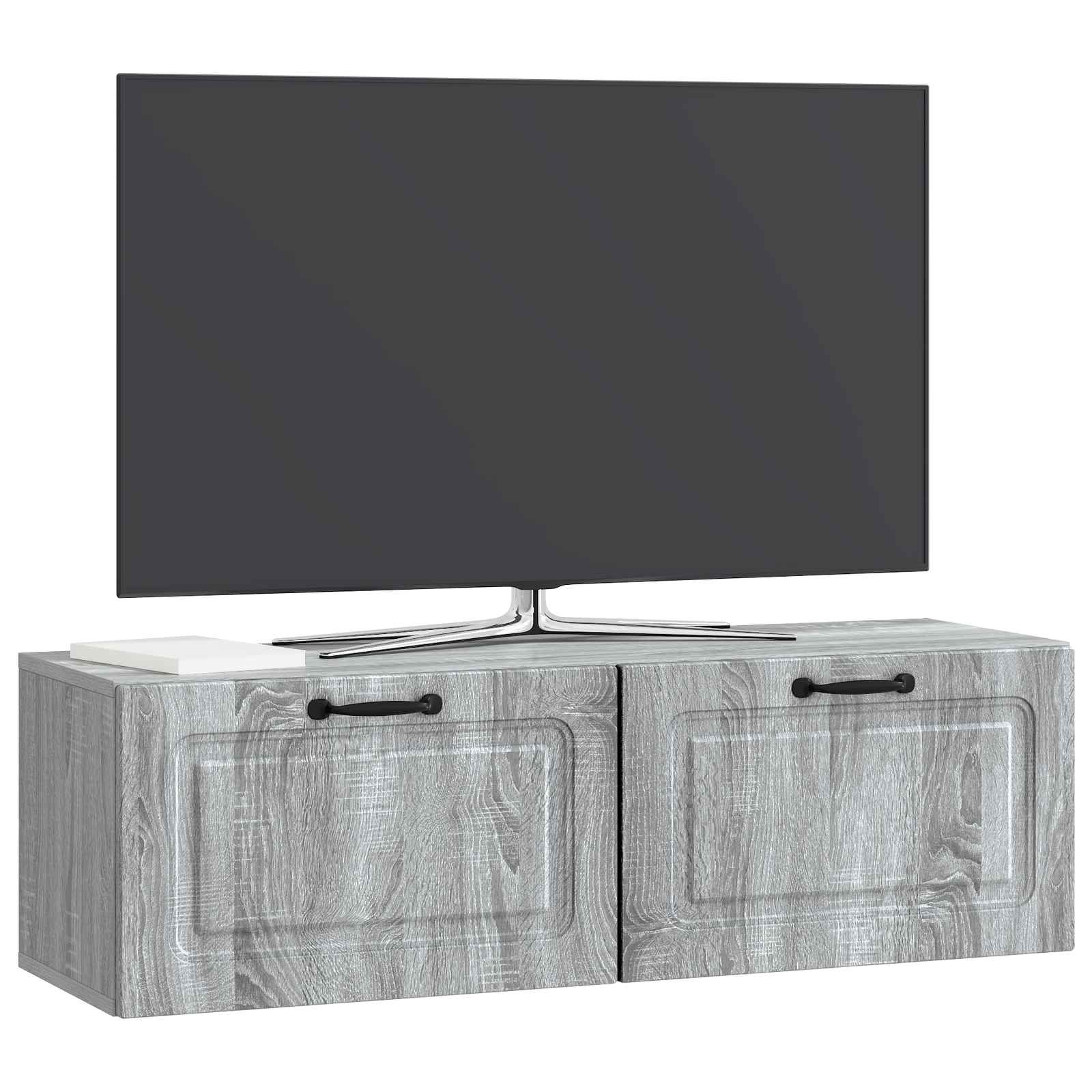 vidaXL Szafka RTV montowana na ścianie Szary Sonoma 98 x 31 x 30 cm