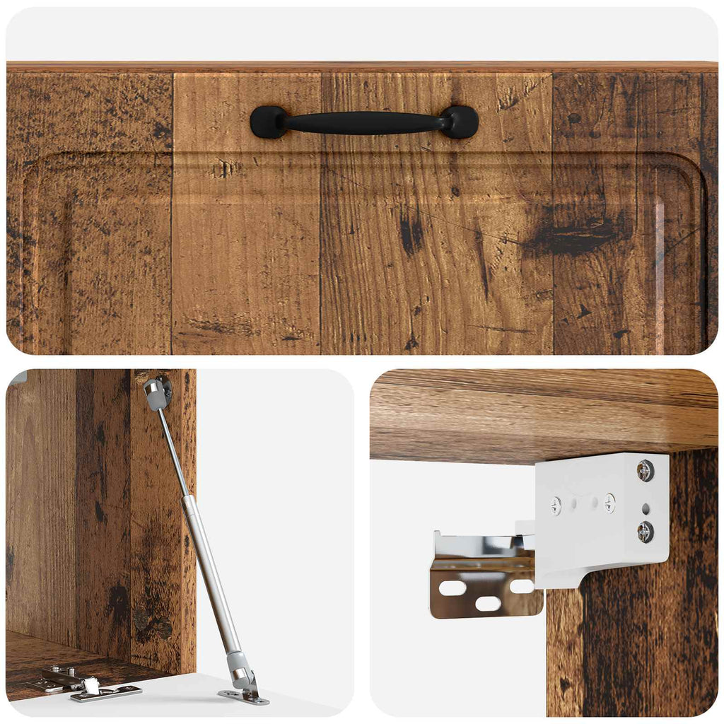 vidaXL Szafka RTV montowana na ścianie Stare drewno 98 x 31 x 30 cm