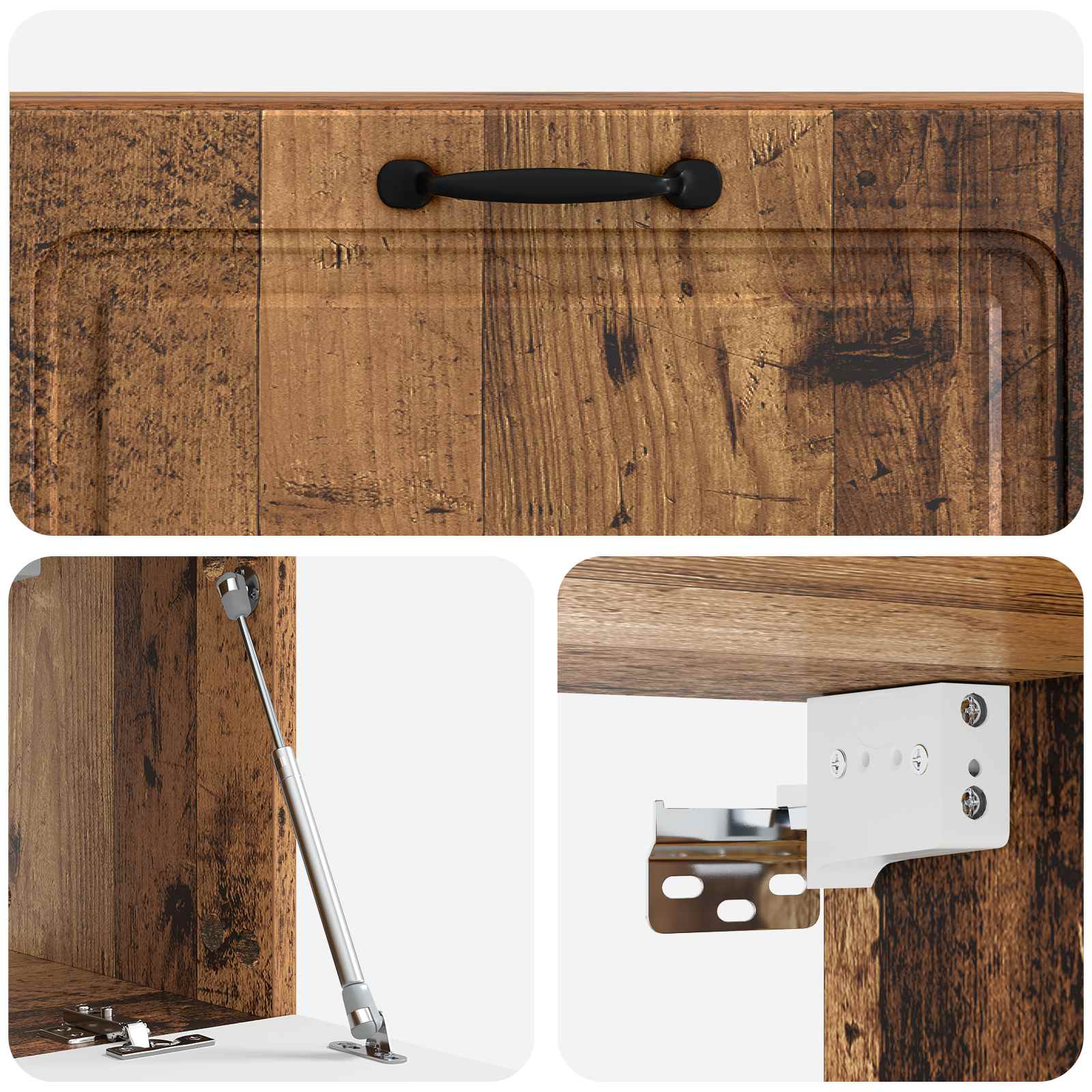 vidaXL Szafka RTV montowana na ścianie Stare drewno 98 x 31 x 30 cm