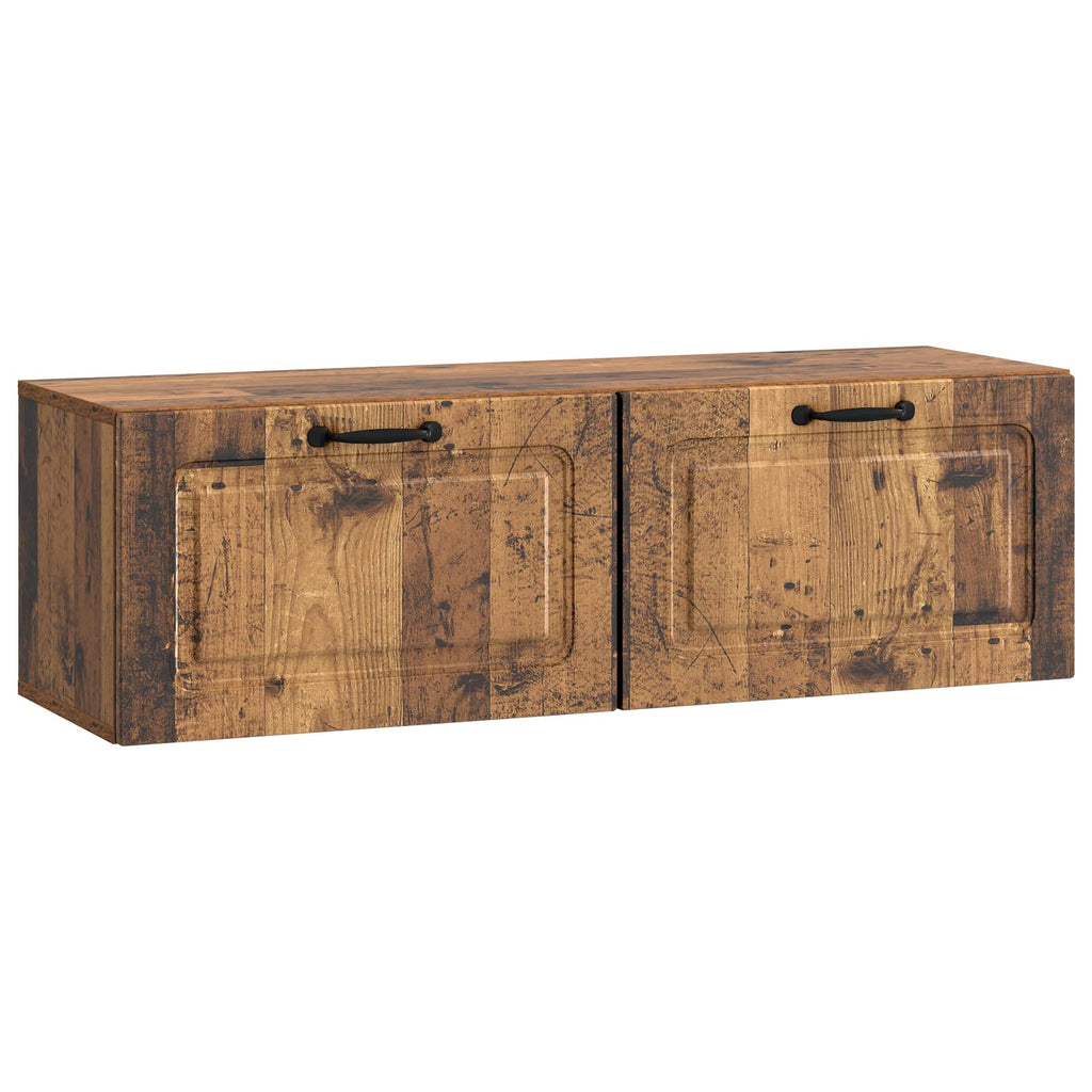 vidaXL Szafka RTV montowana na ścianie Stare drewno 98 x 31 x 30 cm