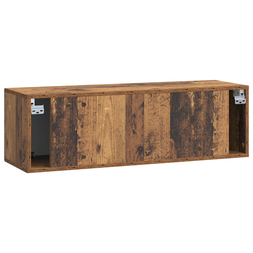 vidaXL Szafka RTV montowana na ścianie Stare drewno 98 x 31 x 30 cm