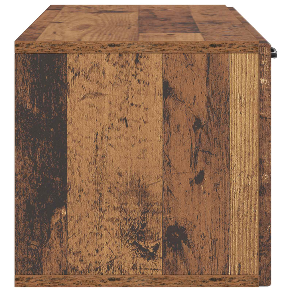 vidaXL Szafka RTV montowana na ścianie Stare drewno 98 x 31 x 30 cm