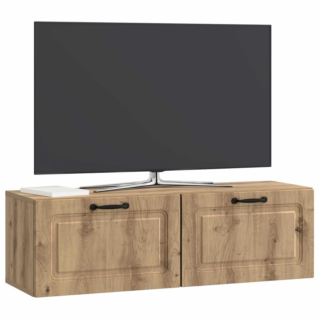 vidaXL Szafka RTV montowana na ścianie Dąb artisan 98 x 31 x 30 cm