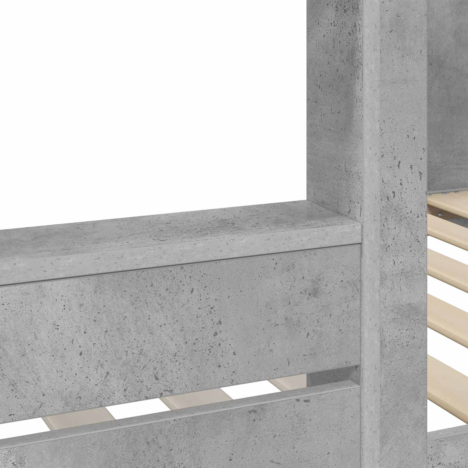 vidaXL Łóżko piętrowe dla dzieci Betonowy szary 80 x 200 cm