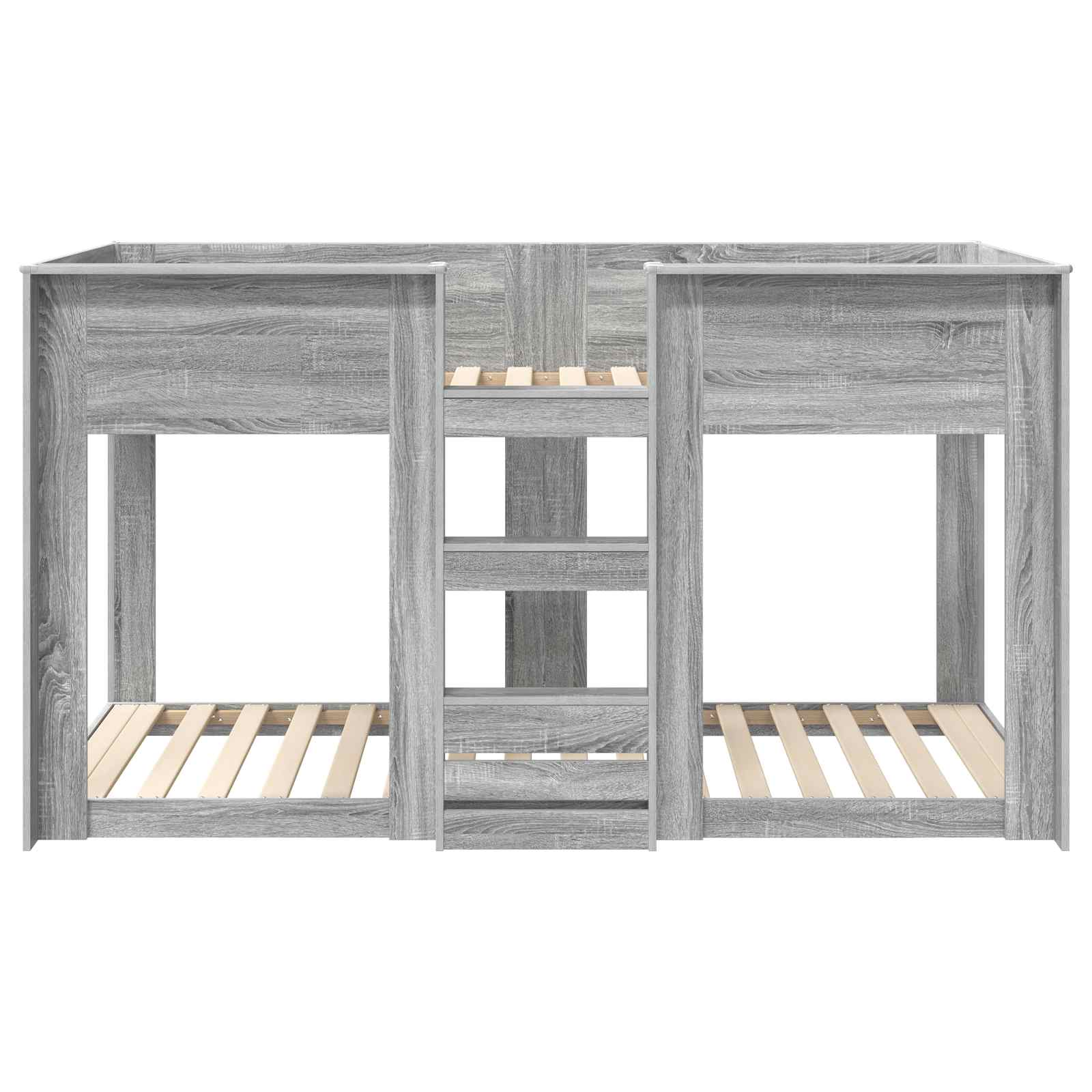 vidaXL Łóżko piętrowe dla dzieci Szary Sonoma 80 x 200 cm