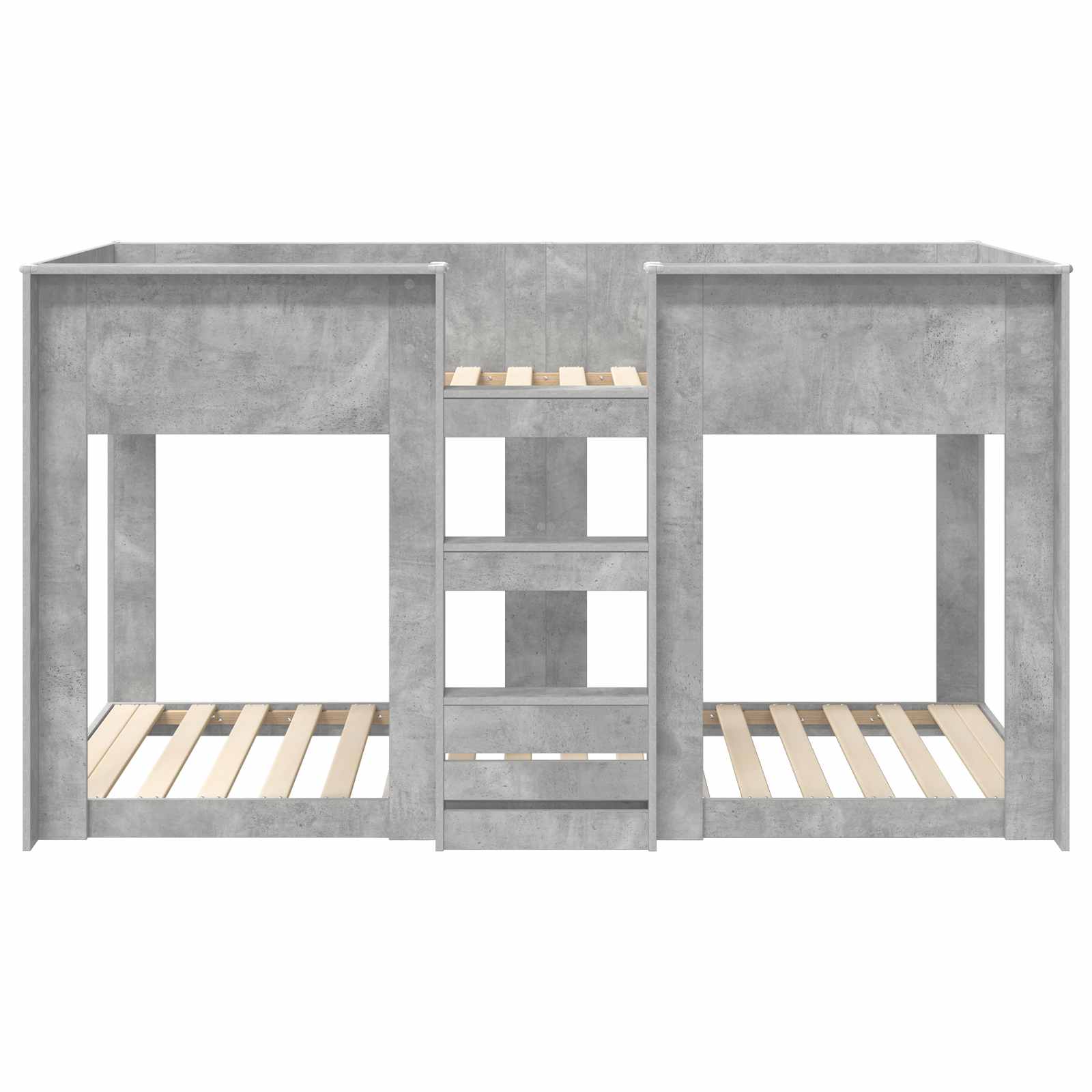 vidaXL Łóżko piętrowe dla dzieci Betonowy szary 100 x 200 cm