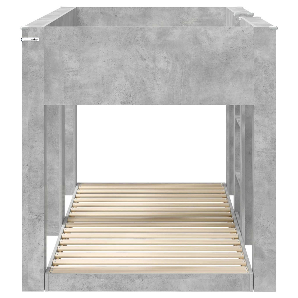 vidaXL Łóżko piętrowe dla dzieci Betonowy szary 100 x 200 cm