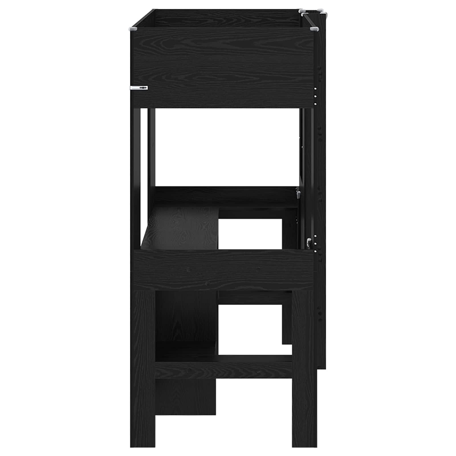 vidaXL Rama łóżka piętrowego z biurkiem Czarny Dąb 75 x 190 cm