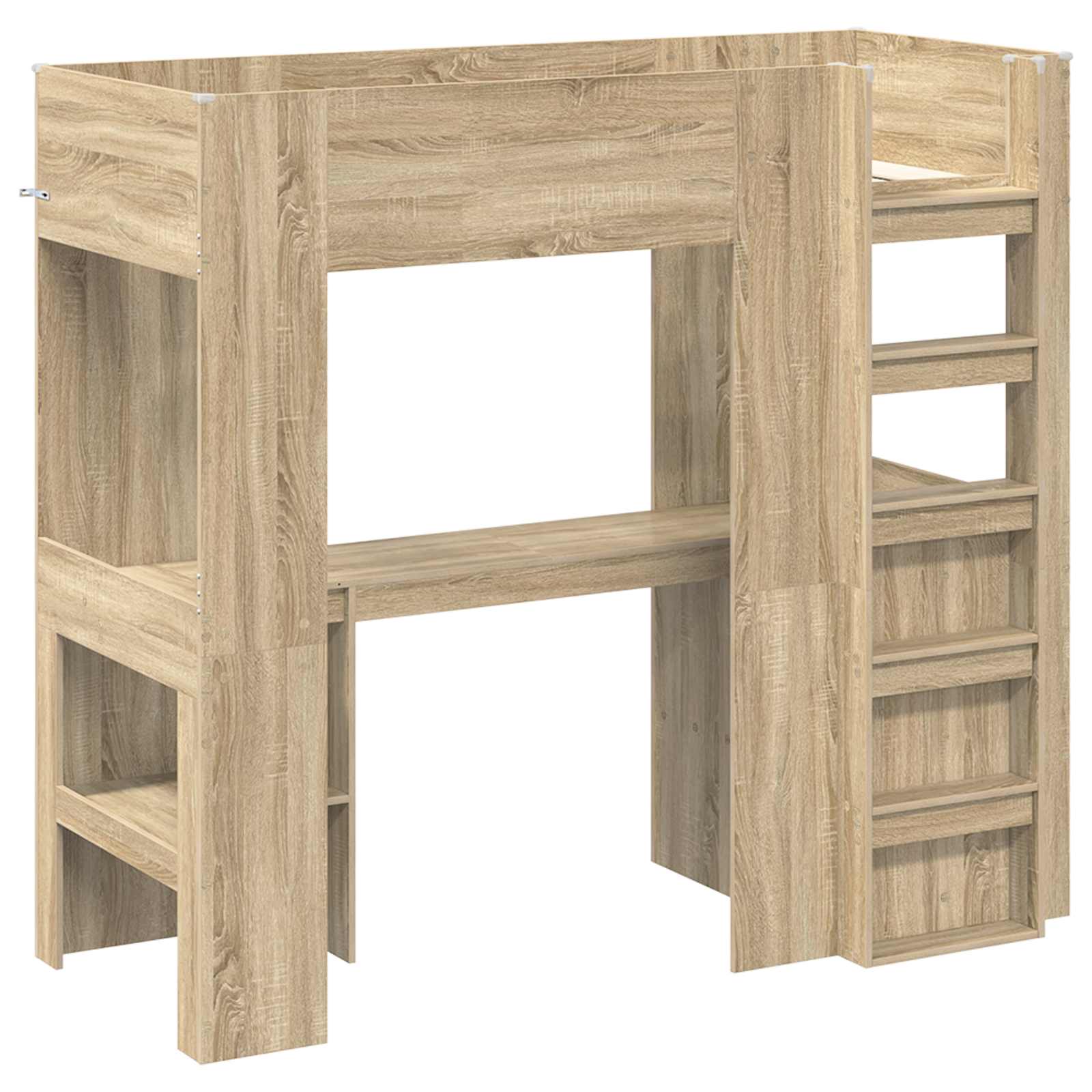 vidaXL Rama łóżka piętrowego z biurkiem Dąb Sonoma 75 x 190 cm