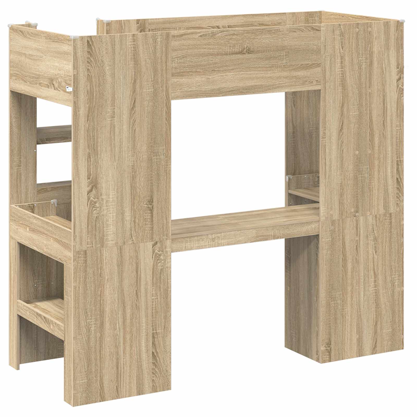 vidaXL Rama łóżka piętrowego z biurkiem Dąb Sonoma 75 x 190 cm