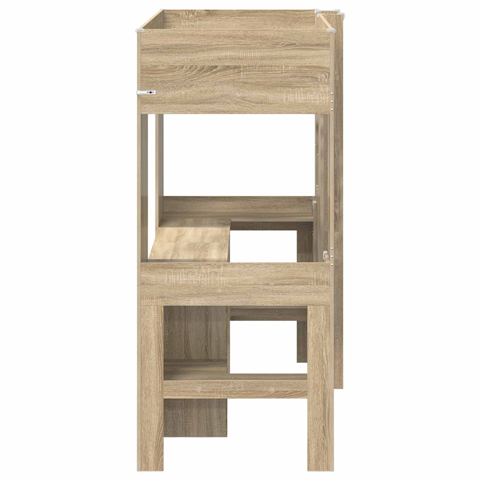 vidaXL Rama łóżka piętrowego z biurkiem Dąb Sonoma 75 x 190 cm