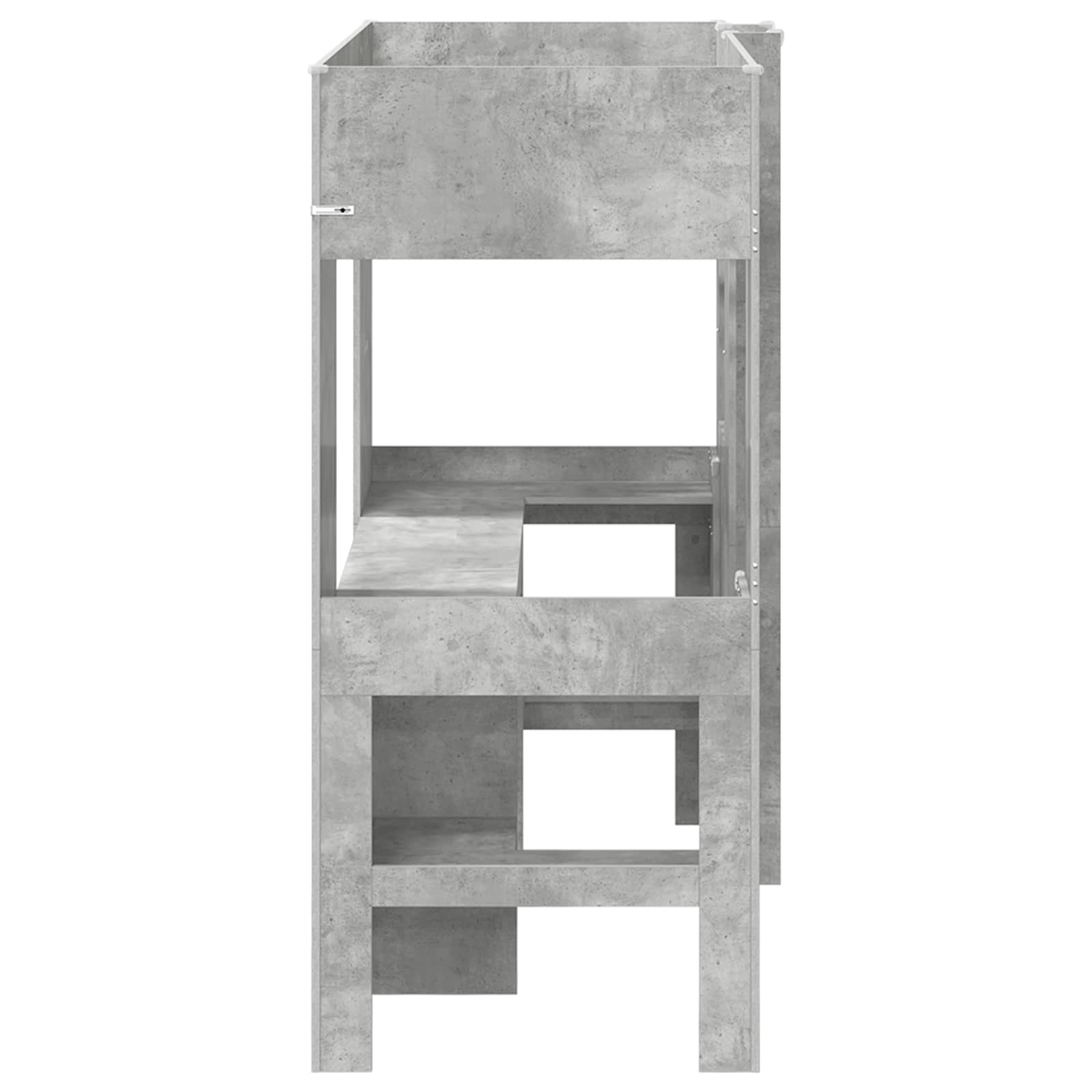 vidaXL Rama łóżka piętrowego z biurkiem Betonowy szary 75 x 190 cm