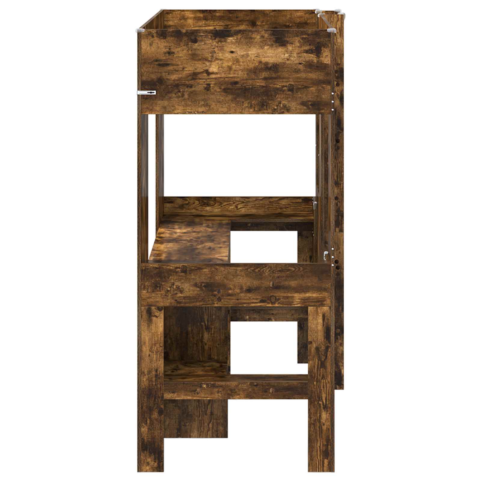 vidaXL Rama łóżka piętrowego z biurkiem Dąb wędzony 75 x 190 cm