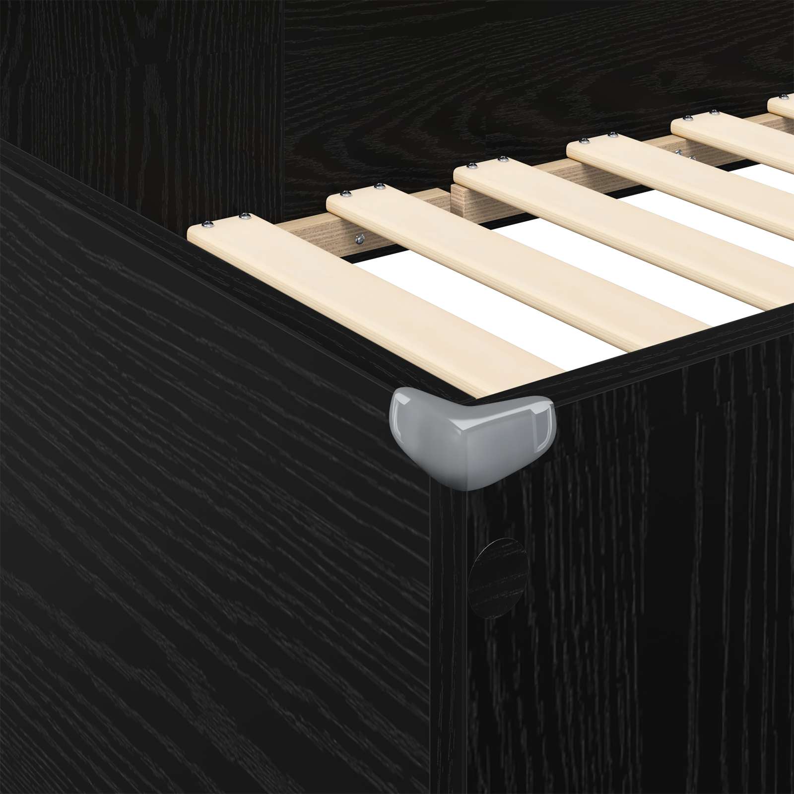 vidaXL Rama łóżka piętrowego z biurkiem Czarny Dąb 90 x 190 cm