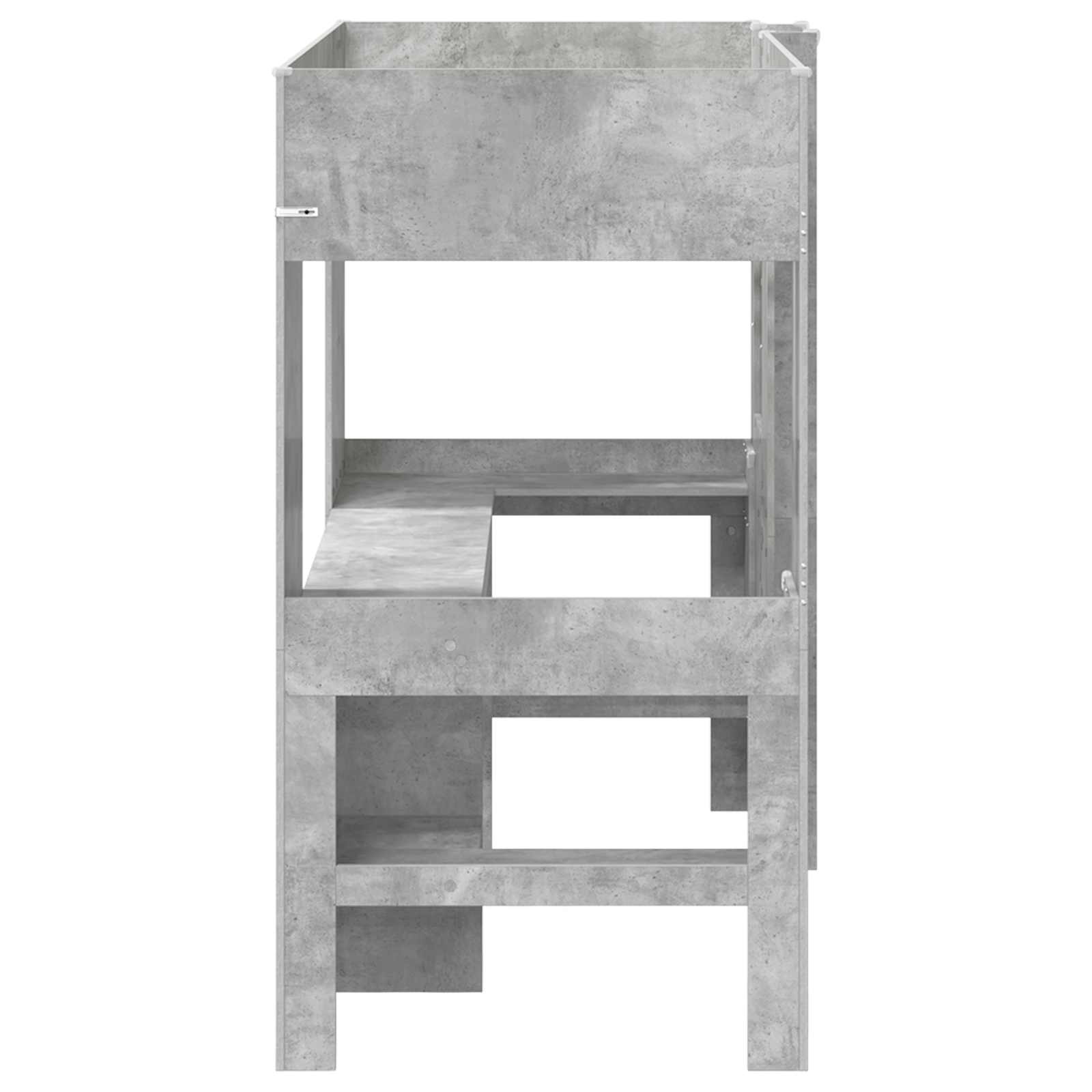 vidaXL Rama łóżka piętrowego z biurkiem Betonowy szary 80 x 200 cm
