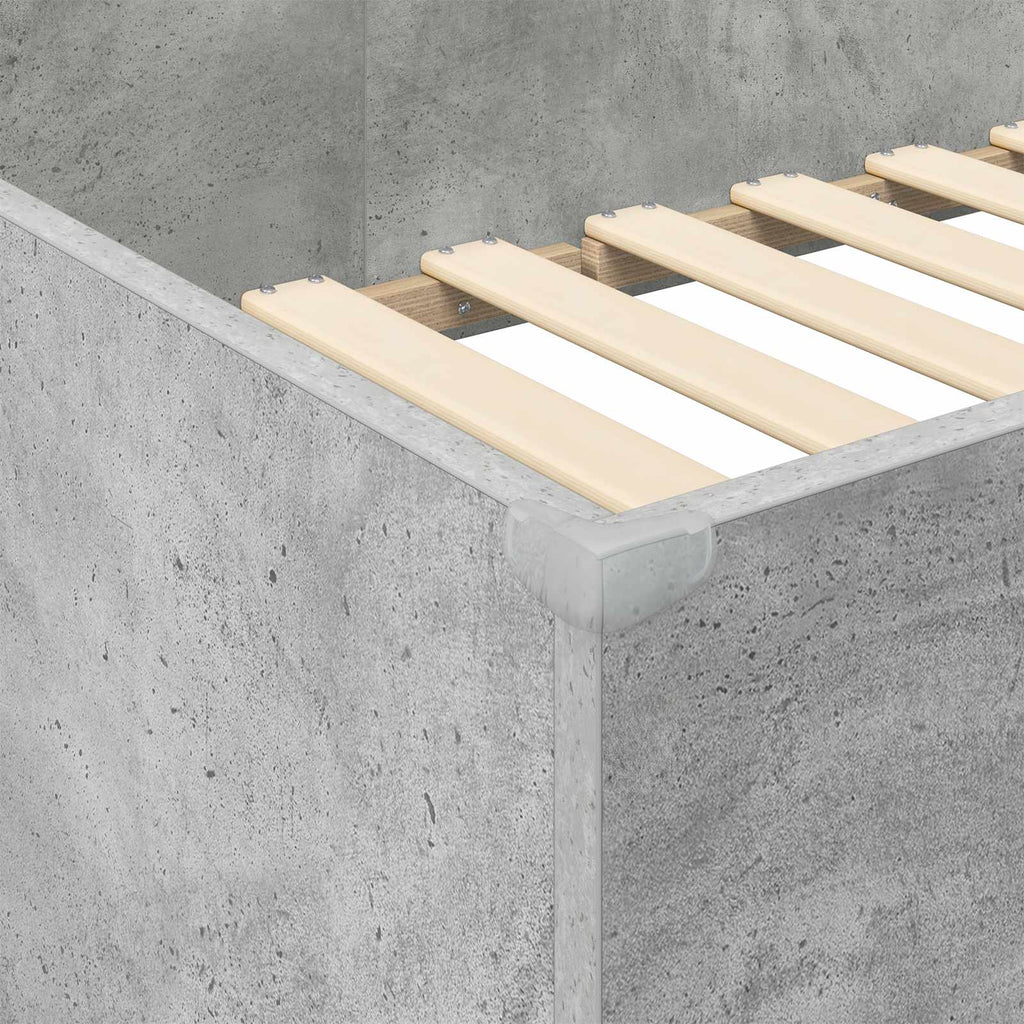 vidaXL Rama łóżka piętrowego z biurkiem Betonowy szary 100 x 200 cm