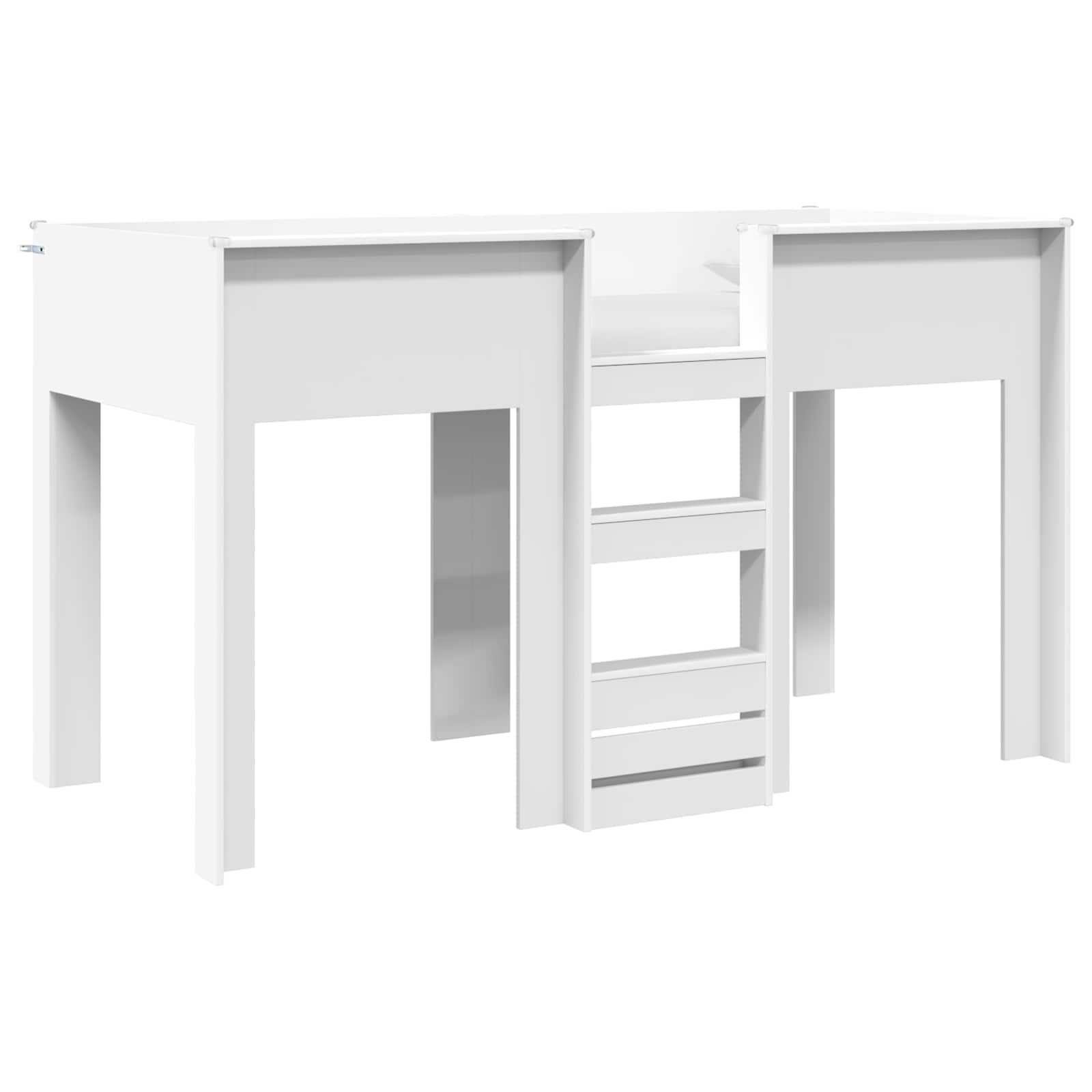 vidaXL Łóżko piętrowe dla dzieci z przechowywaniem Biały 75 x 190 cm