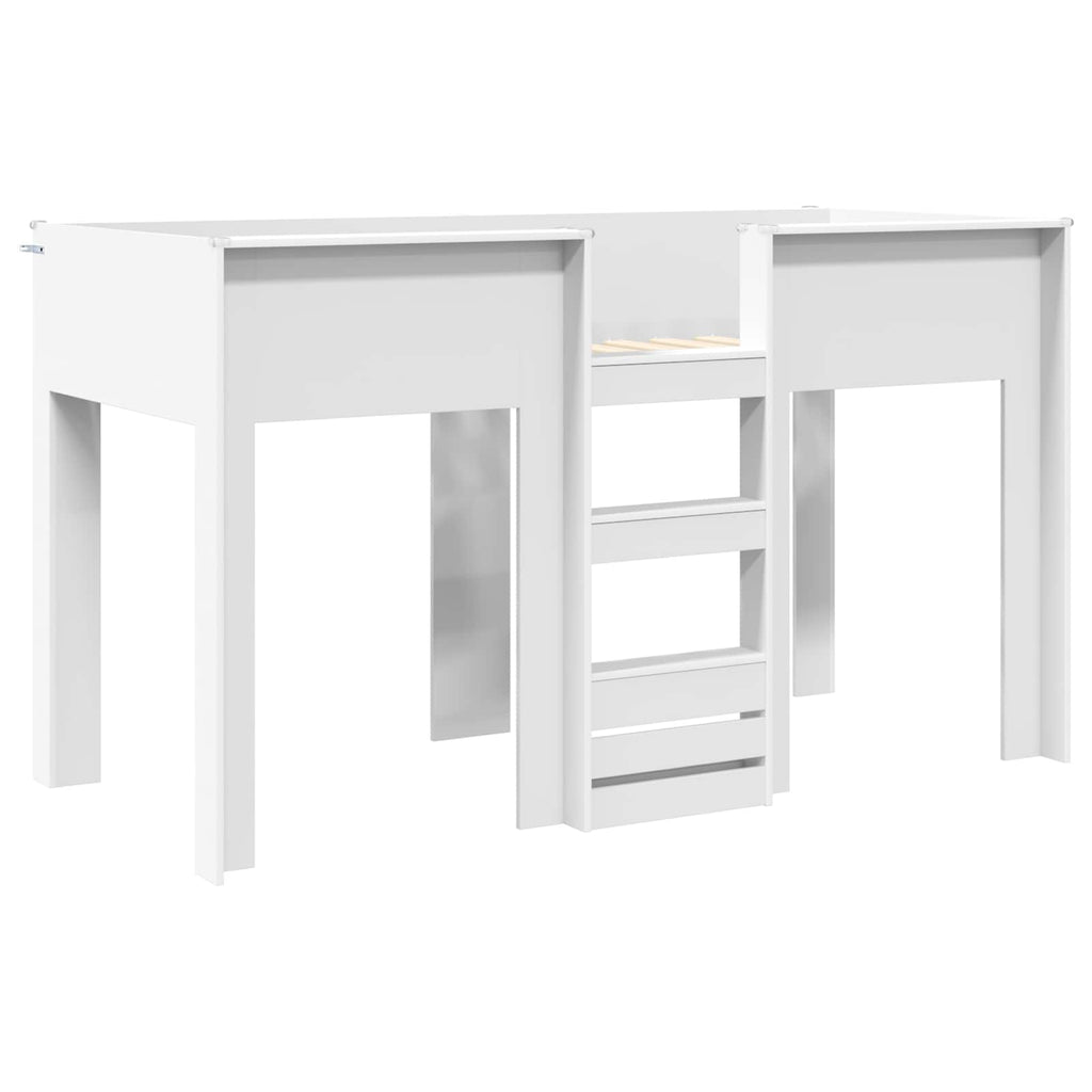 vidaXL Łóżko piętrowe dla dzieci z przechowywaniem Biały 75 x 190 cm