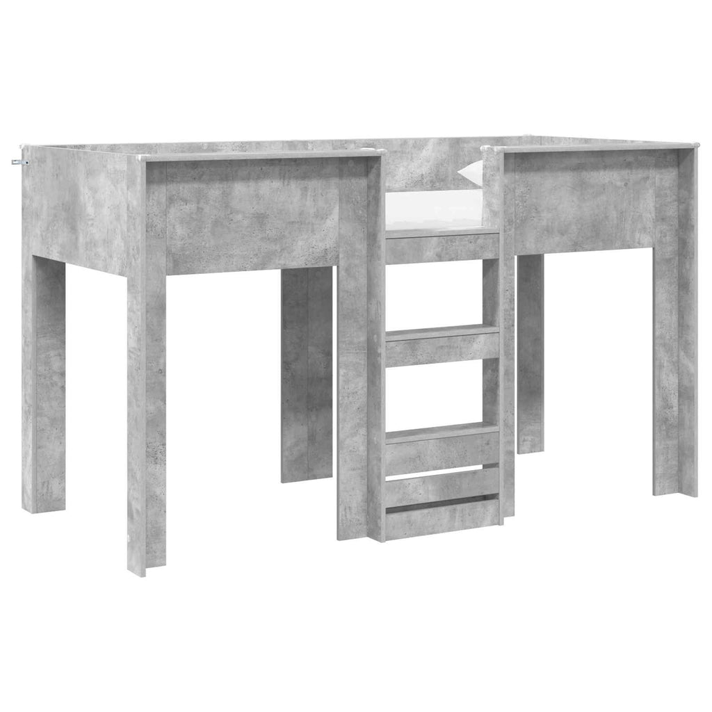 vidaXL Łóżko piętrowe dla dzieci Betonowy szary 75 x 190 cm