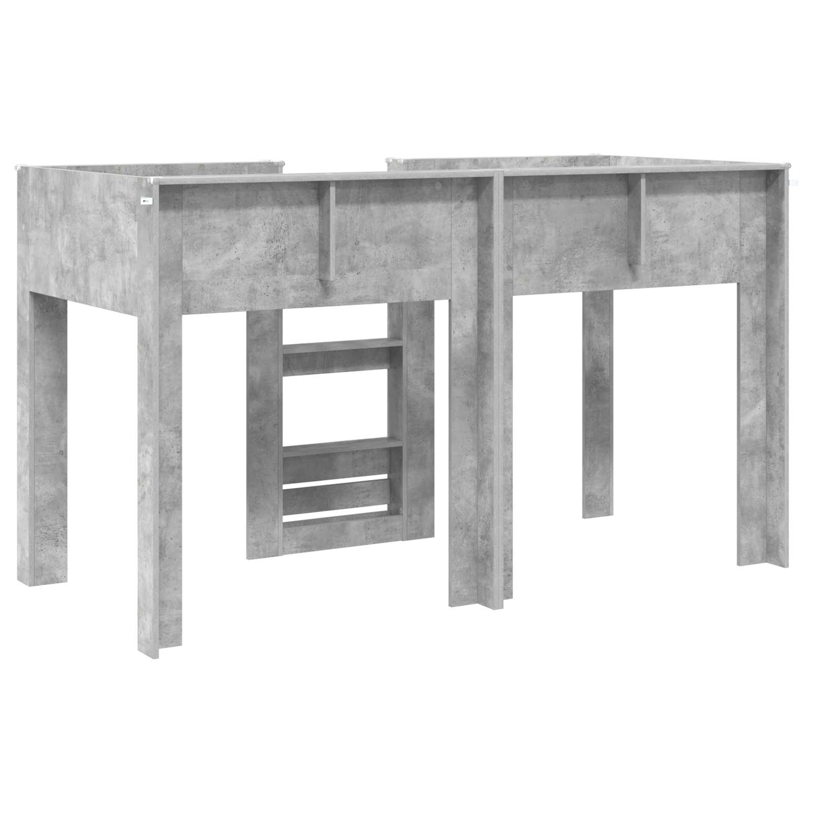vidaXL Łóżko piętrowe dla dzieci Betonowy szary 75 x 190 cm