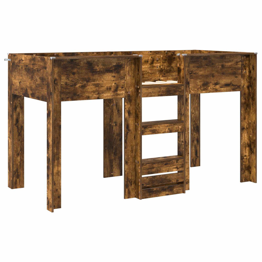 vidaXL Łóżko piętrowe dla dzieci Dąb wędzony 75 x 190 cm