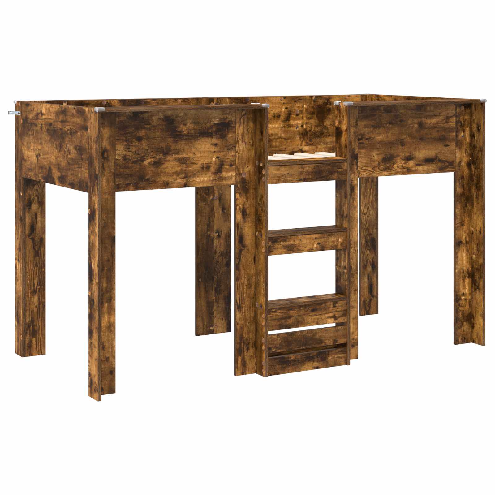 vidaXL Łóżko piętrowe dla dzieci Dąb wędzony 75 x 190 cm