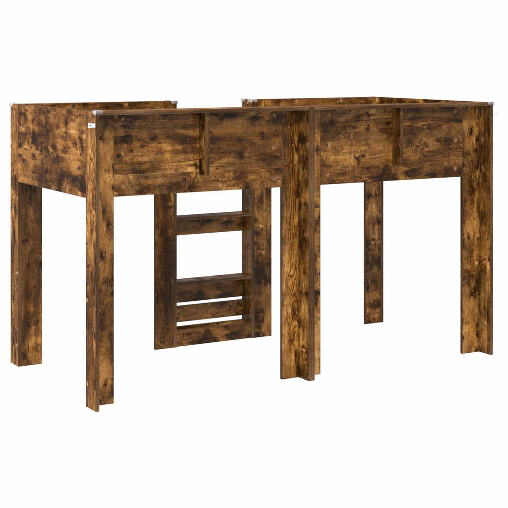 vidaXL Łóżko piętrowe dla dzieci Dąb wędzony 75 x 190 cm