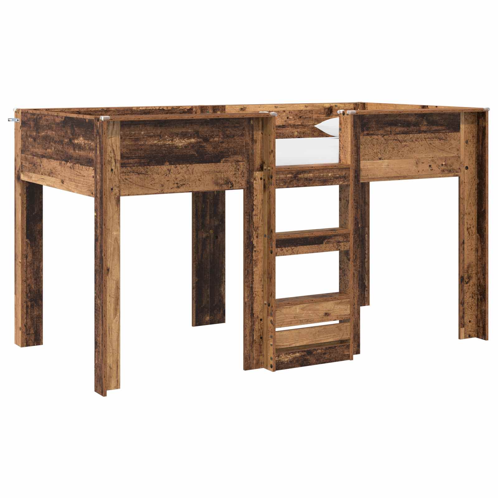 vidaXL Łóżko piętrowe dla dzieci Stare drewno 80 x 200 cm