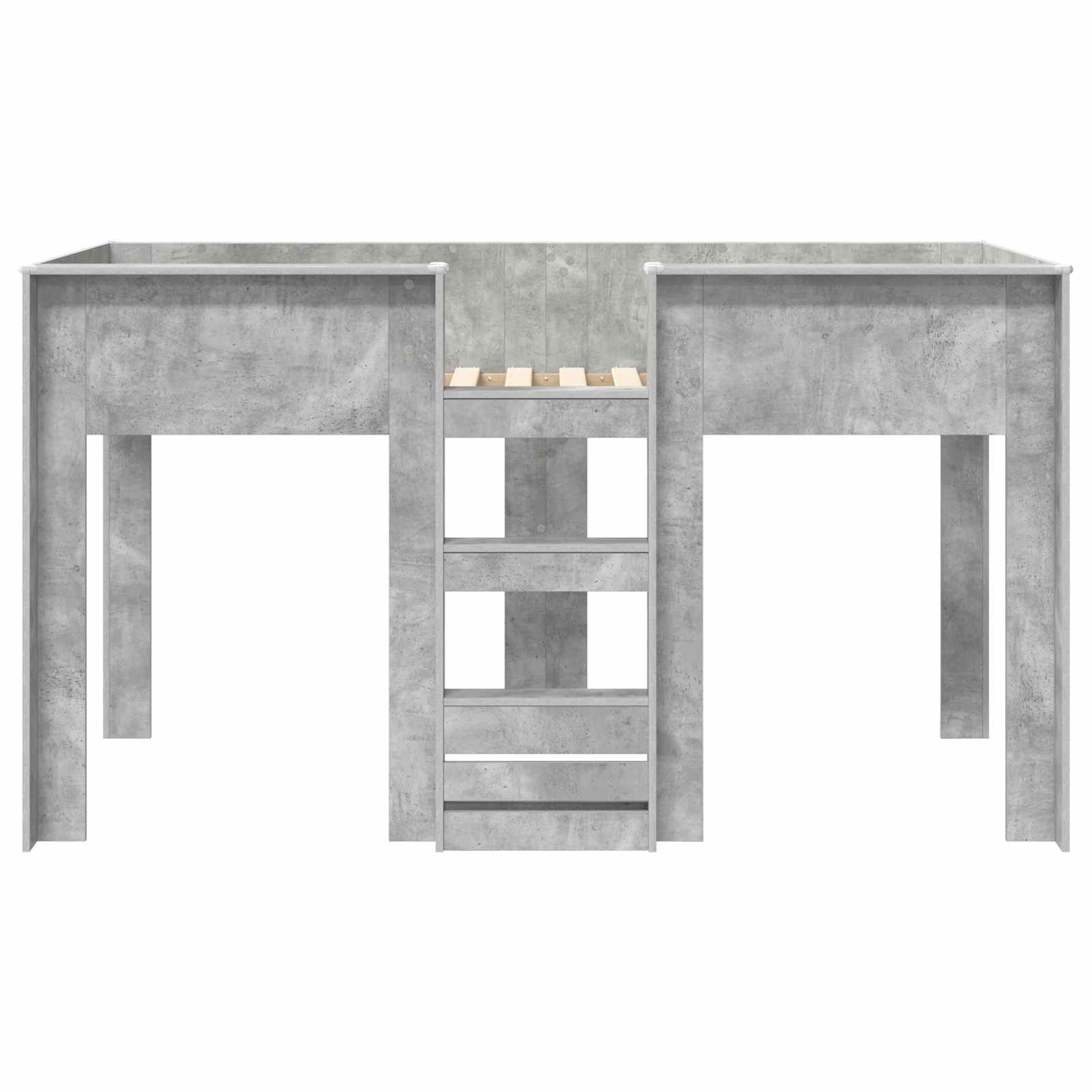 vidaXL Łóżko piętrowe dla dzieci Betonowy szary 100 x 200 cm