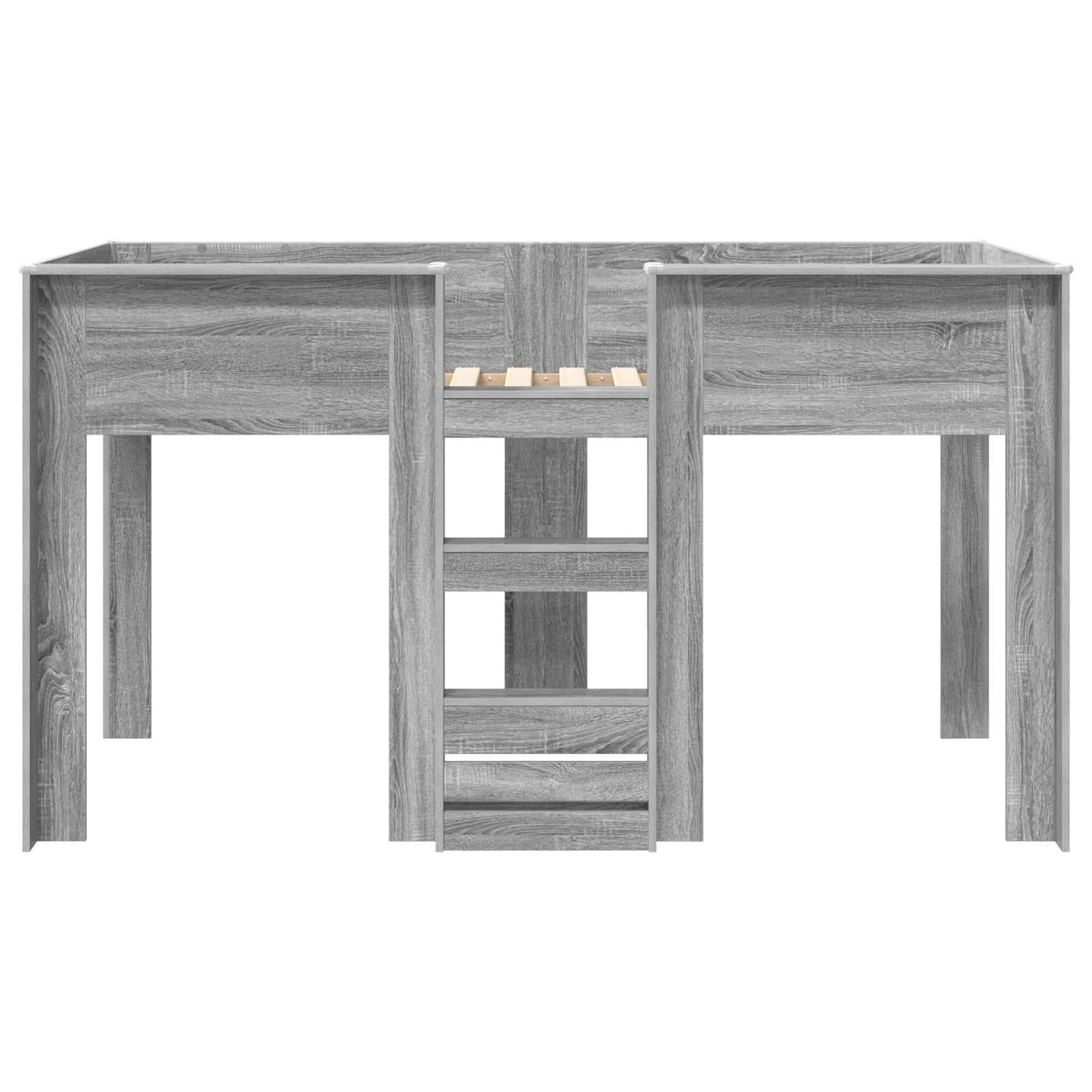 vidaXL Łóżko piętrowe dla dzieci z materacem Szary Sonoma 100 x 200 cm