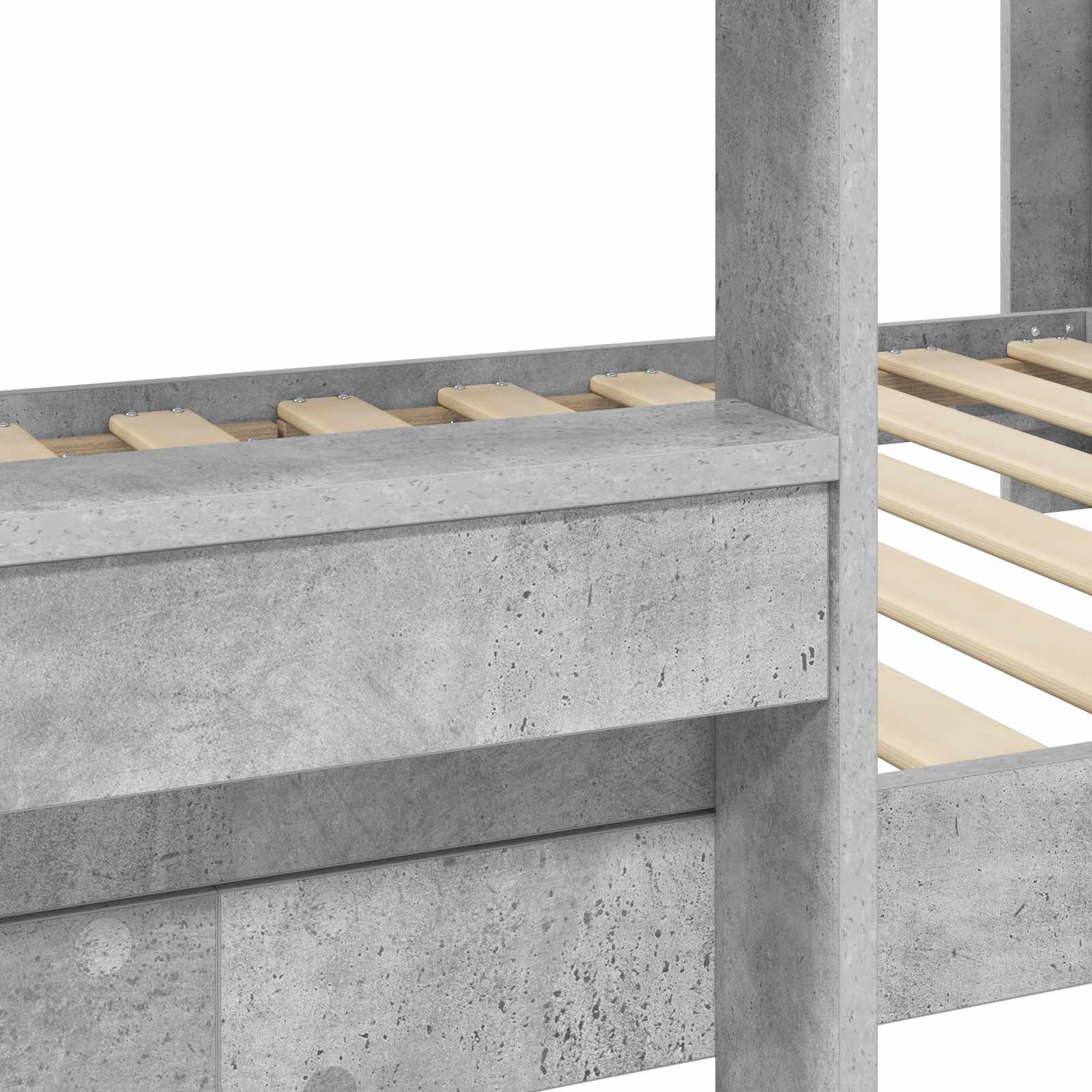 vidaXL Łóżko piętrowe dla dzieci Betonowy szary 80 x 200 cm