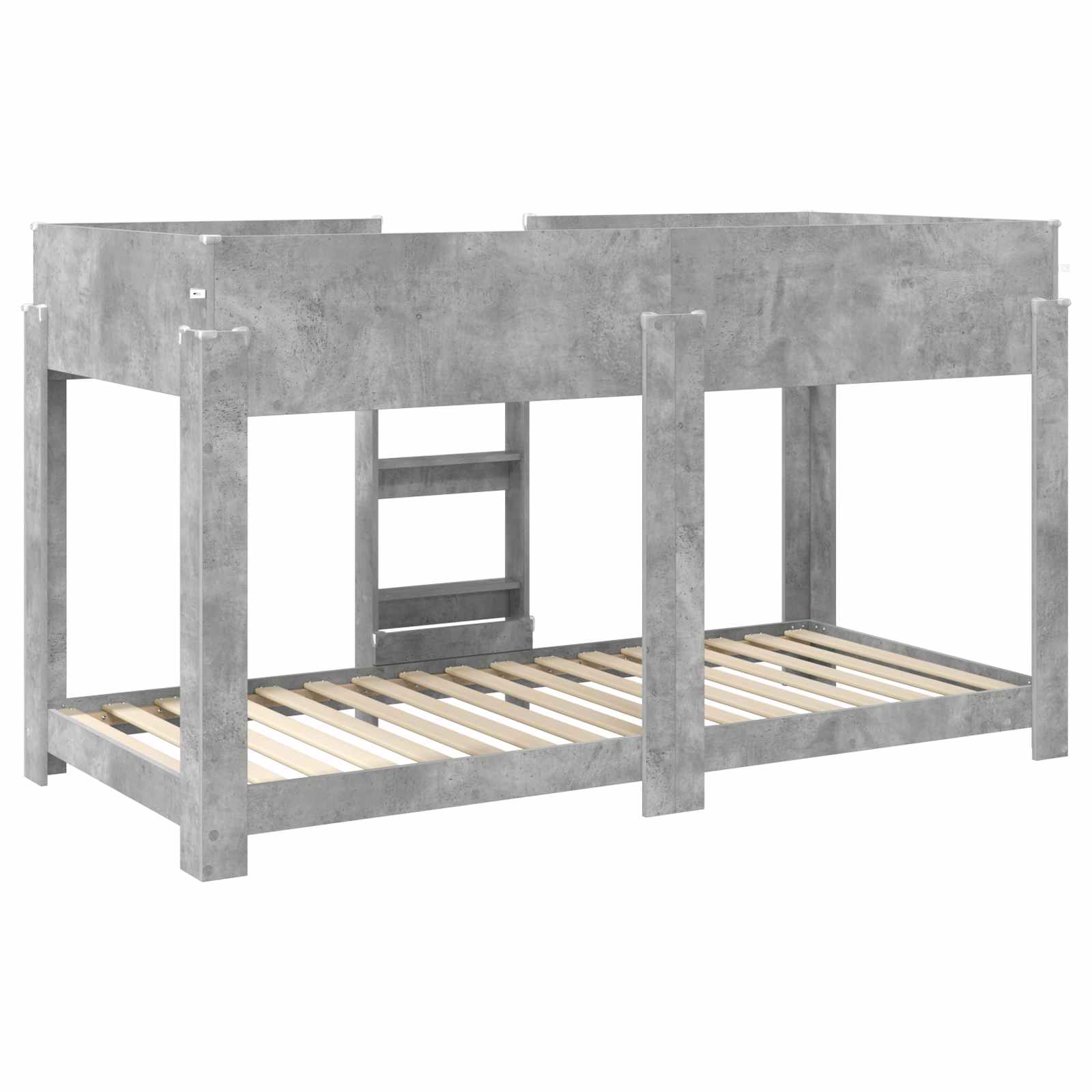 vidaXL Łóżko piętrowe dla dzieci Betonowy szary 90 x 190 cm