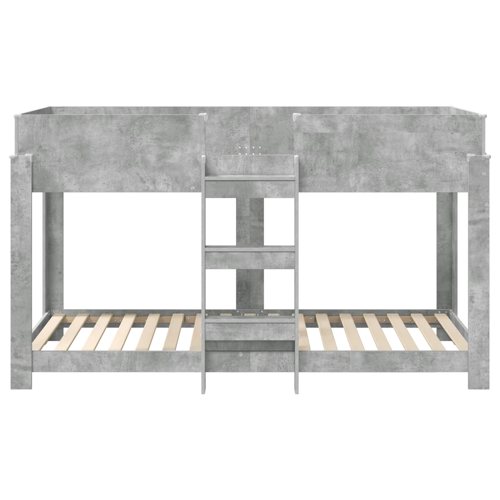 vidaXL Łóżko piętrowe dla dzieci Betonowy szary 90 x 190 cm